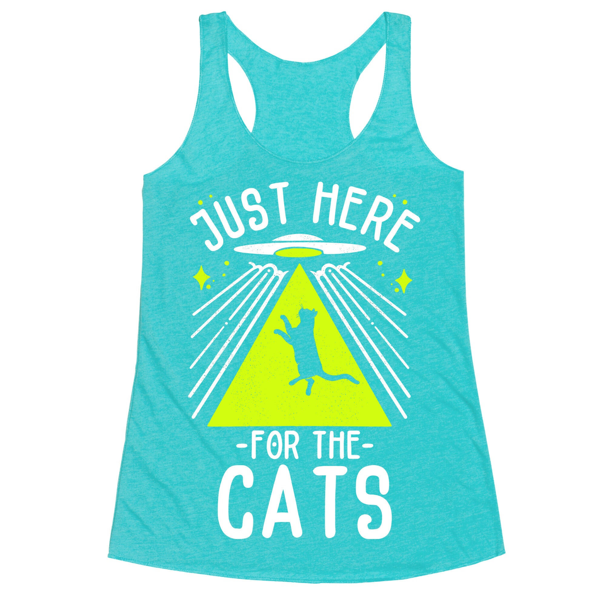 Just Here for the Cats UFO Racerback Tank